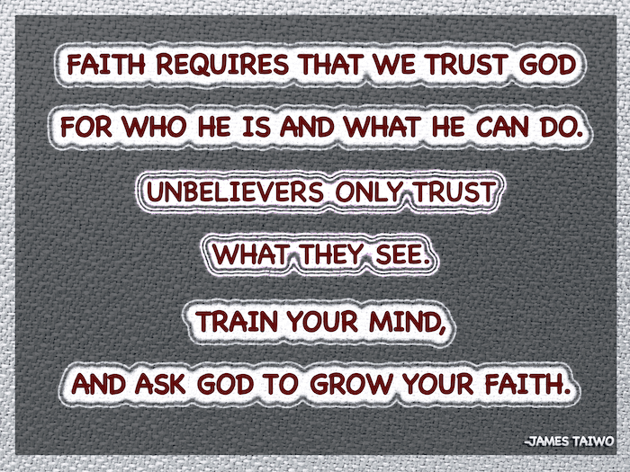 We trust God for who He is